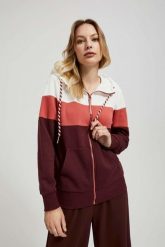 Bluza z kapturem kasztanowa. Brązowe bluzy z kapturem damskie MOODO, m, z bawełny. W wyprzedaży za 74.99 zł.
