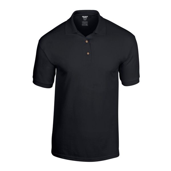 Koszulka Polo Dla Dorosłych Unisex Dryblend Jersey. Czarne koszulki polo męskie Gildan, s, bez wzorów, z jersey, bez ramiączek. Za 52.99 zł.