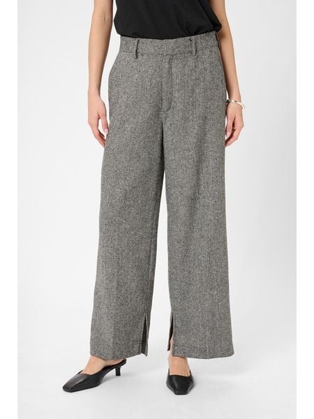 Kaffe Spodnie w kolorze czarno-białym rozmiar: 36. Czarne spodnie materiałowe damskie Kaffe, bez wzorów, z materiału, z podwyższonym stanem. Za 205.45 zł.