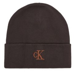 Czapka Calvin Klein. Brązowe czapki zimowe damskie CALVIN KLEIN. Za 129.99 zł.