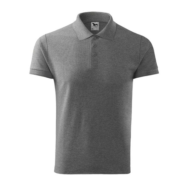 Męska Bawełniana Koszulka Polo. Szare koszulki polo męskie ALDER, m, bez wzorów, z bawełny, bez ramiączek. Za 81.99 zł.