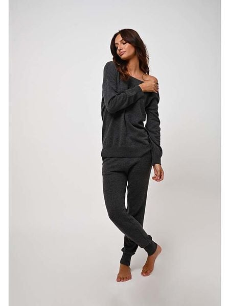 AUTHENTIC CASHMERE Kaszmirowe spodnie "Ferrand" w kolorze antracytowym rozmiar: XL. Czarne spodnie dresowe damskie AUTHENTIC CASHMERE, bez wzorów, z kaszmiru. Za 387.24 zł.