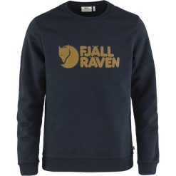 Sweter męski Fjallraven Logo. Niebieskie swetry męskie Fjällräven, l, bez wzorów, z bawełny, bez kołnierzyka. Za 508.70 zł.