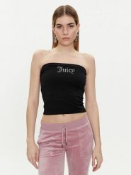 Juicy Couture Top Babey JCWCT23310 Czarny Slim Fit. Czarne topy damskie Juicy Couture, m, bez wzorów, z bawełny, bez kołnierzyka. Za 79.99 zł.