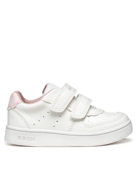 Geox Sneakersy B Eclyper B555MA 000BC C0814 Biały. Białe buty sportowe dziewczęce Geox, bez wzorów, ze skóry, bez zapięcia. Za 139.99 zł.