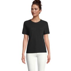 Koszulka Sol's Loris. Czarne t-shirty damskie SOL'S, s, bez wzorów, z bawełny, bez kołnierzyka. Za 116.00 zł.