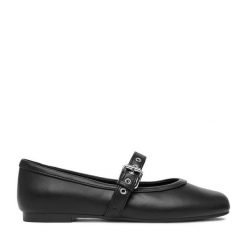 Baleriny JENNY. Czarne baleriny damskie Jenny, bez wzorów, bez obcasa. Za 89.99 zł.