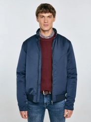 Kurtka męska typu harrington ocieplana granatowa Kye 403. Niebieskie kurtki męskie Big Star, l, bez wzorów, z bawełny, retro, bez kaptura. W wyprzedaży za 399.99 zł.