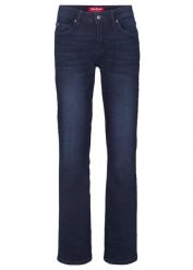 Jeansy ze stretchem o kroju bootcut, mid waist. Niebieskie jeansy damskie bonprix. Za 139.99 zł.