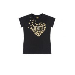 Leone 1947 – T-shirt Kurzarm ze złotym nadrukiem Glitzer für Mädchen. Czarne t-shirty damskie LEONE 1947 APPAREL, m, bez wzorów, z bawełny, bez kołnierzyka. W wyprzedaży za 58.94 zł.