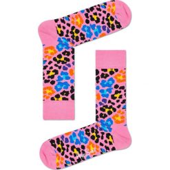 Happy Socks - Skarpetki Leopard. Czerwone skarpetki damskie Happy Socks, bez wzorów, z bawełny. W wyprzedaży za 27.90 zł.