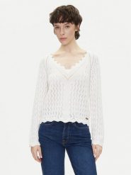 Pepe Jeans Sweter Olya PL702288 Écru Regular Fit. Swetry klasyczne damskie Pepe Jeans, s, z bawełny, bez kołnierzyka. Za 199.99 zł.