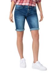 Timezone Szorty dżinsowe - Regular fit - w kolorze niebieskim rozmiar: W28. Niebieskie szorty damskie Timezone, z aplikacjami, klasyczne. Za 88.23 zł.