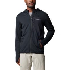 Bluza Sportowa Z Kapturem Męska Columbia Triple Canyon Grid Fleece. Czarne bluzy sportowe męskie Columbia, bez wzorów, sportowe, bez kołnierzyka, bez ramiączek. Za 434.99 zł.