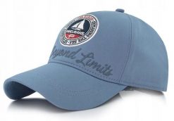 Bawełniana Bejsbolówka (Czapka z Daszkiem) - Pako Jeans - Print z Żaglówką, Niebieska. Niebieskie czapki męskie Pako Jeans, bez wzorów, z bawełny. Za 55.00 zł.