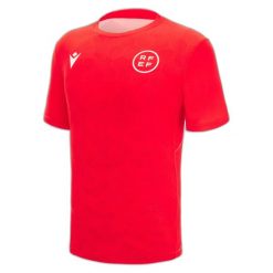 Koszulka treningowa Macron RFEF 22/2024. Czerwone topy sportowe damskie Macron, l, bez wzorów, bez ramiączek. Za 213.50 zł.