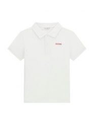 Guess Polo L6YP04 K3999 Biały Regular Fit. Białe t-shirty chłopięce Guess, z aplikacjami, z bawełny, bez ramiączek. Za 154.99 zł.