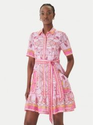 Hale Bob Sukienka letnia Aula 61SG670A Różowy Regular Fit. Czerwone sukienki damskie Hale bob, na lato, xs, bez wzorów, ze lnu, bez kołnierzyka, bez ramiączek. Za 1,749.00 zł.