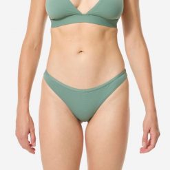 Dół kostiumu kąpielowego damski Decathlon Zuma Lulu. Zielone bikini damskie Decathlon, bez wzorów. Za 39.99 zł.