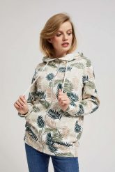 Bluza z kapturem i nadrukiem. Bluzy z kapturem damskie MOODO, xs, z bawełny. W wyprzedaży za 74.99 zł.