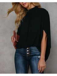 Milan Kiss Bluzka w kolorze czarnym rozmiar: M. Czarne bluzki damskie Milan Kiss, m, bez wzorów, bez kołnierzyka, bez ramiączek. Za 126.99 zł.