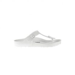 Japonki damskie Birkenstock Gizeh Eva. Białe klapki damskie Birkenstock, bez wzorów, z materiału, bez obcasa. Za 279.00 zł.