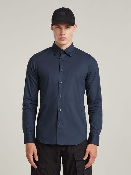 G-Star Koszula - Slim fit - w kolorze granatowym rozmiar: XXL. Niebieskie koszule męskie G-Star, xxl, bez wzorów, bez kołnierzyka, bez ramiączek. Za 183.59 zł.
