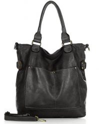Torebka damska czarna MARCO MAZZINI v7c. Czarne shopper bag damskie bez wzorów, ze skóry. Za 489.25 zł.