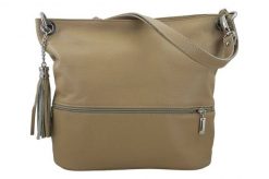 Shopperka skórzana BARBERINI'S beżowa 163-2. Brązowe shopper bag damskie Barberinis, bez wzorów, ze skóry, bez dodatków. Za 249.99 zł.