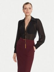 Elisabetta Franchi Bluzka CA-133-57E2-V400 Czarny Regular Fit. Czarne bluzki damskie Elisabetta Franchi, bez wzorów, z syntetyku, bez ramiączek. Za 1,649.00 zł.