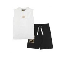 Komplet chłopięcy Leone 1947 Apparel Super Gold koszulka i szorty z bawełny. Białe szorty męskie LEONE 1947 APPAREL, z bawełny, bez kołnierzyka. Za 63.11 zł.