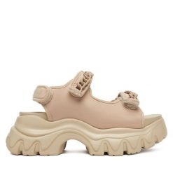 Sandały REPLAY. Brązowe sandały damskie Replay, bez wzorów, bez obcasa, na koturnie. Za 359.99 zł.