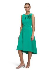 Vera Mont Sukienka w kolorze zielonym rozmiar: 42. Zielone sukienki damskie Vera Mont, z aplikacjami, bez kołnierzyka, bez ramiączek, midi. Za 332.95 zł.