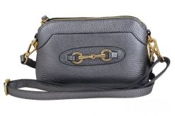 Listonoszka skórzana BARBERINI'S 967/1-46 c. srebrna. Szare shopper bag damskie Barberinis, z aplikacjami, ze skóry, małe, bez dodatków. Za 189.99 zł.