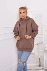 Bluza ocieplana z półgolfem mocca. Bluzy z kapturem damskie KESI, l, z bawełny. Za 238.37 zł.