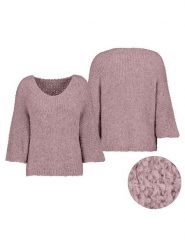 Sublevel Sweter w kolorze szaroróżowym rozmiar: M/L. Różowe swetry klasyczne damskie Sublevel, l, ze splotem, bez kołnierzyka. Za 105.63 zł.