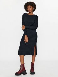 Vero Moda Sukienka dzianinowa 10291689 Czarny Relaxed Fit. Czarne sukienki damskie Vero Moda, l, bez wzorów, z dzianiny, bez kołnierzyka, bez ramiączek. Za 109.99 zł.
