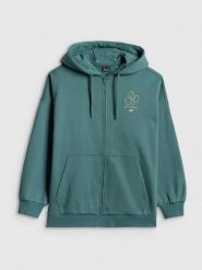 4F Bluza dresowa loose z kapturem damska - turkusowa S. Niebieskie bluzy z kapturem damskie 4f, s, z dresówki. Za 199.99 zł.