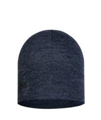 Czapka trekkingowa Merino Midweight Beanie. Niebieskie czapki męskie Buff, na zimę, bez wzorów, z materiału. Za 109.99 zł.