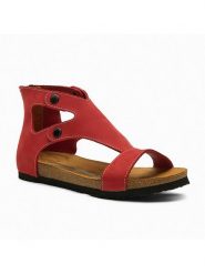 Comfortfusse Skórzane sandały "Vera" w kolorze czerwonym rozmiar: 41. Czerwone sandały damskie Comfortfusse, bez wzorów, z nubiku, bez obcasa. Za 289.88 zł.