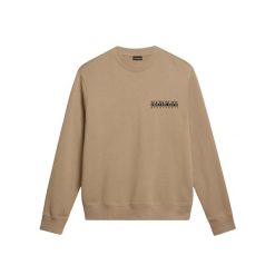 Bluza Napapijri Faber. Brązowe bluzy bez kaptura męskie Napapijri, s, z bawełny. Za 325.00 zł.