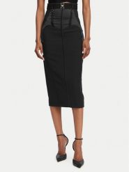 Elisabetta Franchi Spódnica ołówkowa GO-148-62E2-V440 Czarny Slim Fit. Czarne spódniczki damskie Elisabetta Franchi, bez wzorów, z syntetyku, ołówkowe. Za 1,869.00 zł.