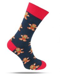 Tematyczne Skarpetki Bawełniane - Ciastek na Granatowym Tle. Niebieskie skarpetki męskie His Story, bez wzorów, z bawełny. Za 34.99 zł.