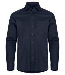Clique Stretch Shirt L/S - koszula z długim rękawem stretch – Dark Navy. Niebieskie koszule męskie CLIQUE, l, bez wzorów, z bawełny, bez kołnierzyka, bez ramiączek. Za 188.64 zł.