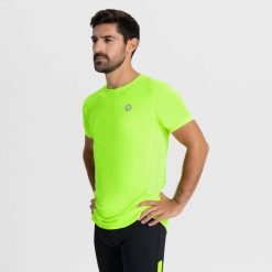 Koszulka z krótkim rękawem Rogelli Core. Żółte t-shirty sportowe męskie Rogelli, s, z tkaniny, bez ramiączek, do biegania. Za 85.70 zł.
