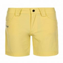 Lekkie spodenki damskie outdooroowe Kilpi SUNNY-W. Żółte szorty damskie Kilpi, bez wzorów, sportowe. Za 112.21 zł.