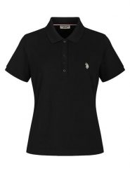 U.S. Polo Assn. Koszulka polo w kolorze czarnym rozmiar: S. Czarne bluzki damskie U.S. Polo Assn., s, bez wzorów, bez kołnierzyka, bez ramiączek. Za 104.89 zł.