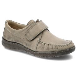 Szare Półbuty Pollonus Wygodne Skórzane Buty Damskie. Szare półbuty damskie Pollonus, bez wzorów, z nubiku, bez obcasa, na platformie. Za 139.00 zł.