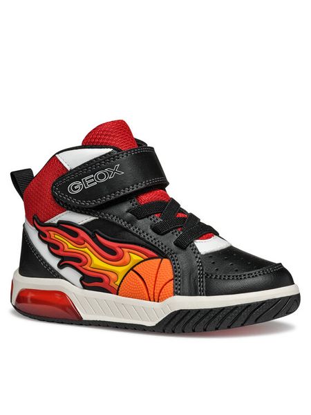 Geox Sneakersy J Inek J569CC 05411 C0048 M Czarny. Czarne buty sportowe chłopięce Geox, bez wzorów, ze skóry, bez zapięcia. Za 169.99 zł.