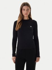 Guess Bluzka V6RI00 KD741 Czarny Slim Fit. Czarne bluzki damskie Guess, s, z aplikacjami, z bawełny, bez ramiączek. Za 199.99 zł.